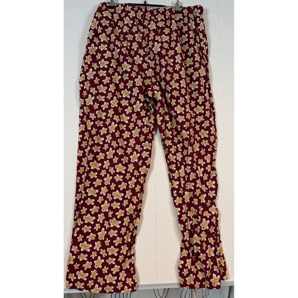 Lot of 2 Christmas Pajama Pants Gingerbread Red Candy Cane Black Holiday Mens XL
